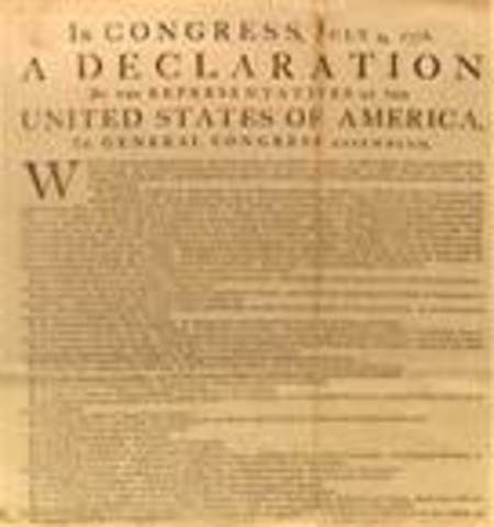 American Declaration of Independance is signed.