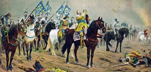 Gustav Adolf besejrede de katolske styrke ved et slag nær Leipzig