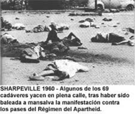 1960: In the town of Sharpeville, 67 Africans are killed while protesting Apartheid