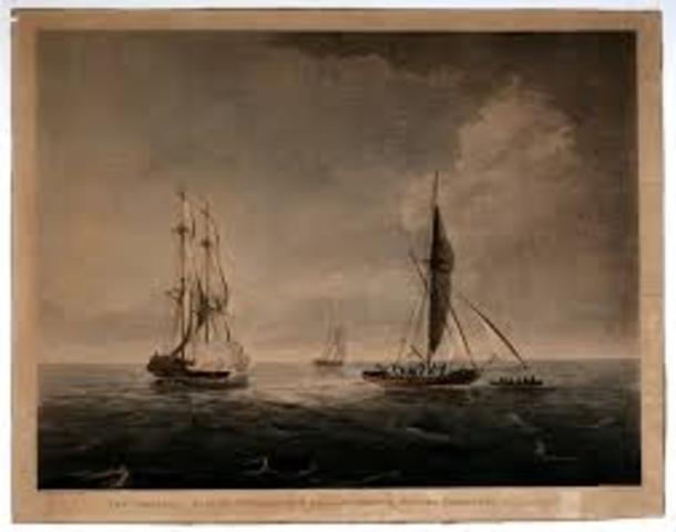 Britain blockades american ports