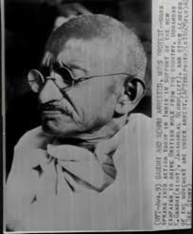 Gandhi is arrested again, spends a month in jail.