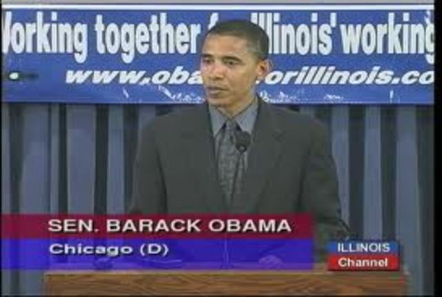 Barack Obama was elected to the Senate for the 13th district.