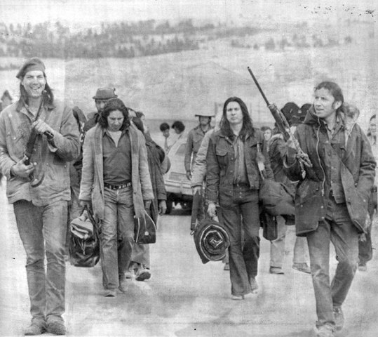 Protesters from the AIM take over the reservation at Wounded Knee