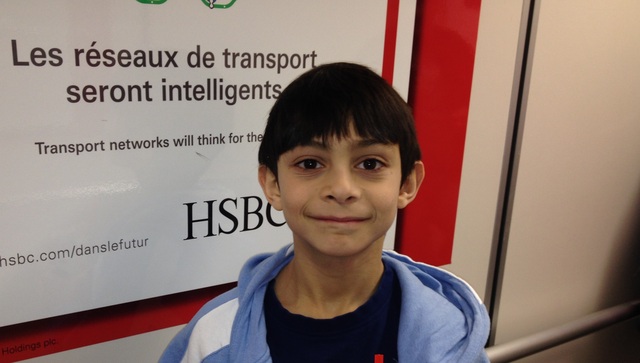 Kyle in the airport in Montreal