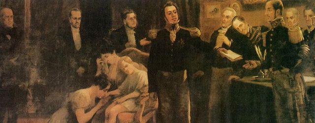 – Abdicação de D. Pedro como imperador do Brasil no Rio.