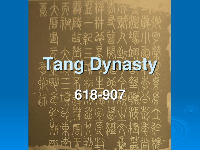 The Tang dynasty was finished