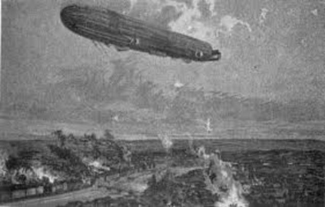 German Zeppelin air raid on England