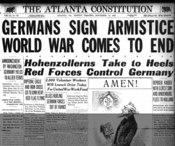 Armistice signed as Allies beat the Central Powers