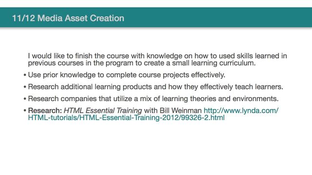 11/12 Media Asset Creation