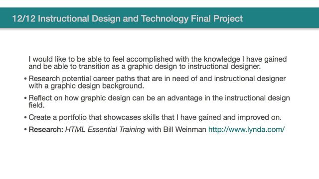 12/12 Instructional Design and Technology Final Project
