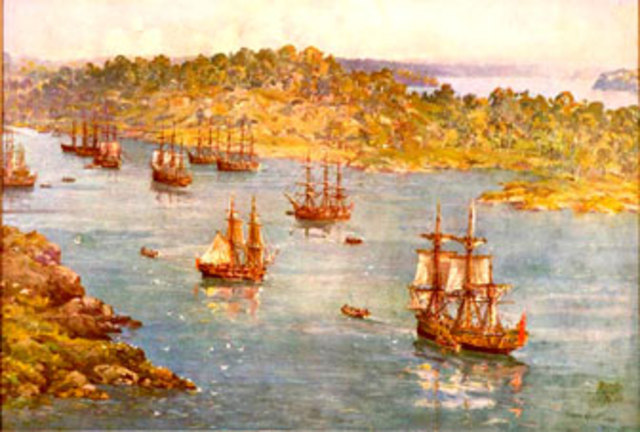 The First Fleet reaches Australia
