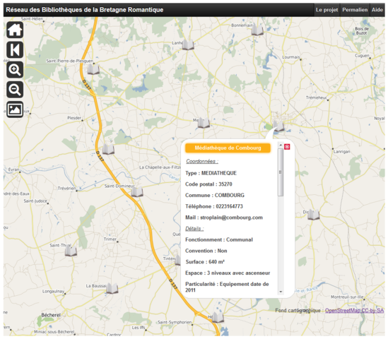 Carte des bibliothèques en réseau