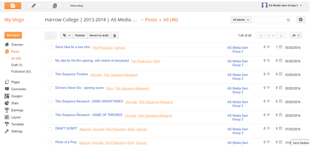 BLOGGER ONLINE TOOL (PRE PRODUCTION)
