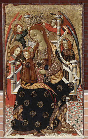 Virgen con el niño entronizada y Ángeles por Obrador de Blasco de Grañen