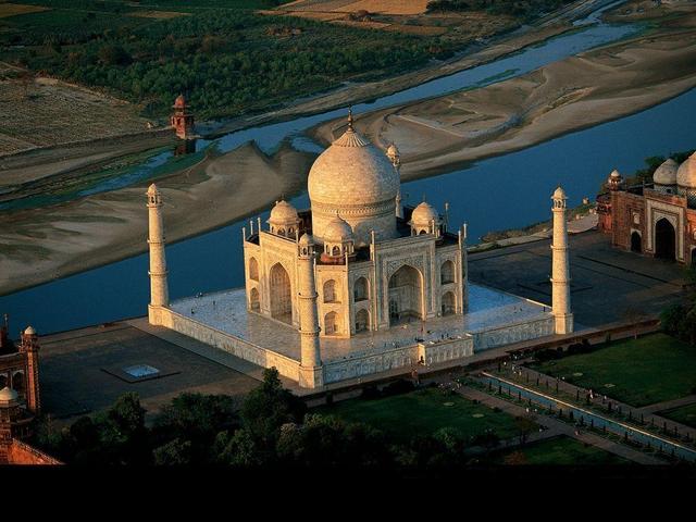 Aerial view of the Taj Mahal