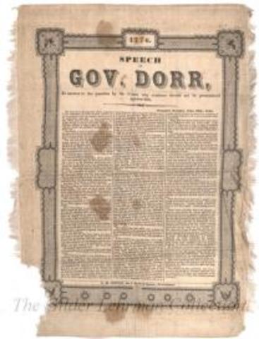 Dorr issues Address to the People of Rhode Island defending his suffrage actions