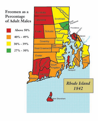 Providence militia protests during drill about disenfranchise of men who do not own land