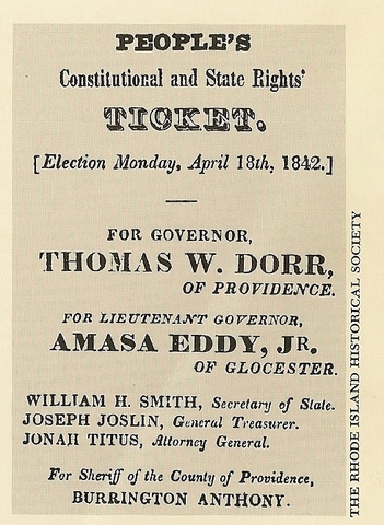 Delegates in Providence pick Dorr as Chairman of the Resolution Committee, Constitutional Party