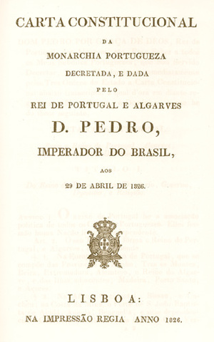 D. Pedro IV outorga a Carta Constitucional.
