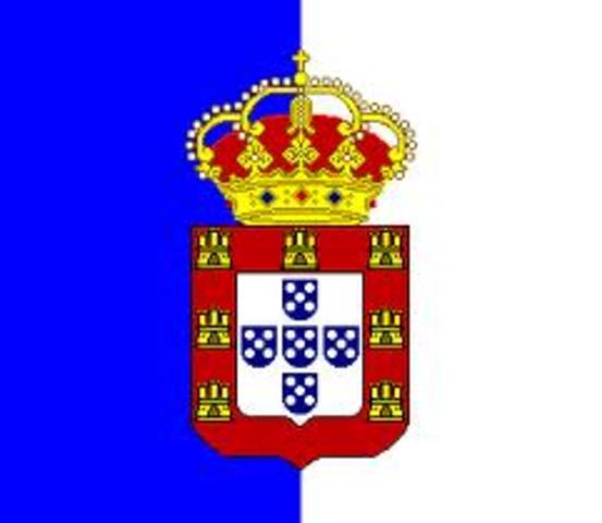 Nova bandeira portuguesa, bicolor (azul e branco).