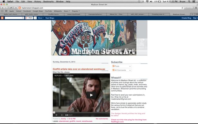 "Madison Street Art" Blog Created