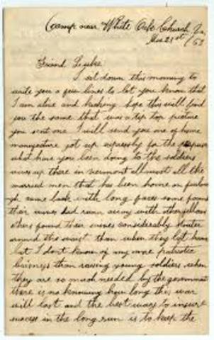 letter to his wife sarah