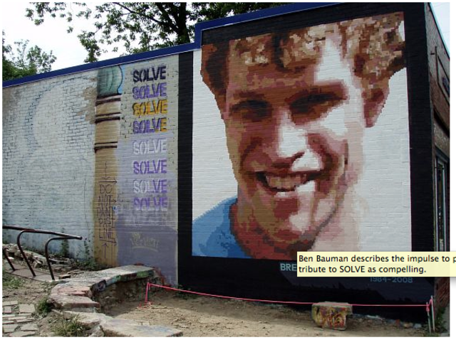 Dedication to SOLVE is created at Mother's Fool Graffiti Wall