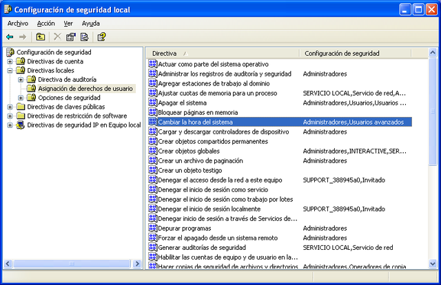 Directivas de Seguridad de Cuentas