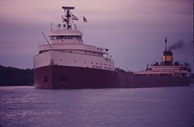 The SS Edmund Fitzgerald Sinks in Lake Superior