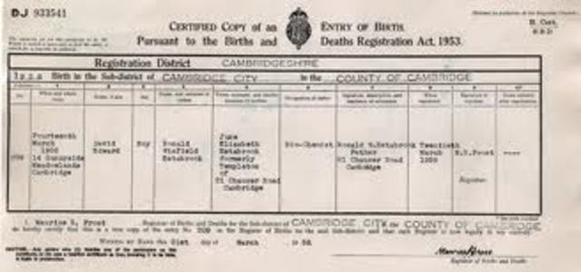 Robert (Dad) is born