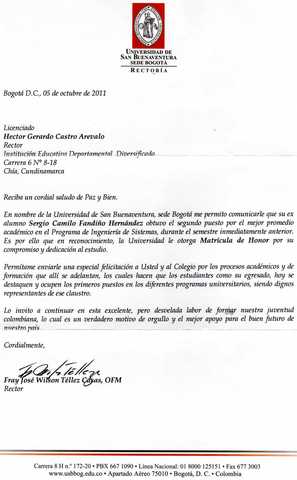 carta de solicitud