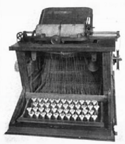 Christopher Scholes invents the first practical and modern typewriter.