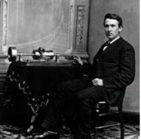 Thomas Edison invents the cylinder phonograph or tin foil phonograph