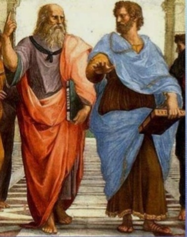 Platón, Aristóteles y Ptolomeo.