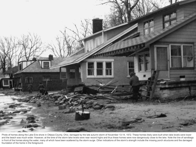 Storm winds damage shoreline of Lake Erie