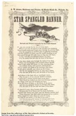 Writing of the star spangled banner