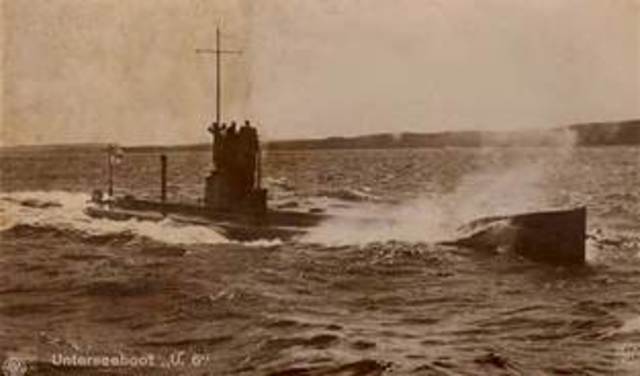 German u-boat torpedoed