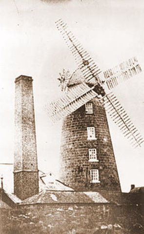 The first steam powered mill began operation