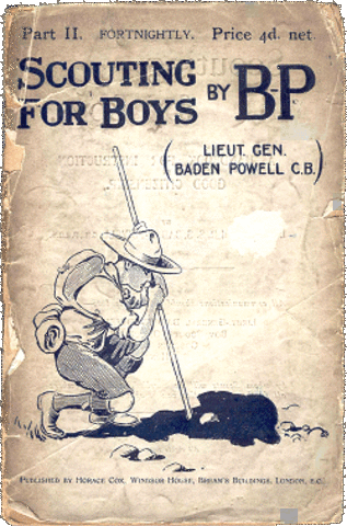 Wydanie książki "Scouting for boys" ~ R. Baden Powell'a