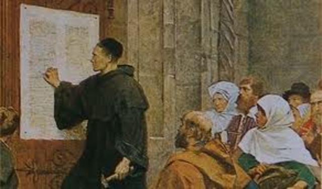 Martin Luther posts his 95 Thesis