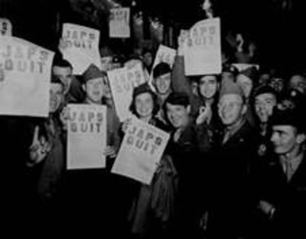 V-J Day, Japan surrenders to Allied Forces