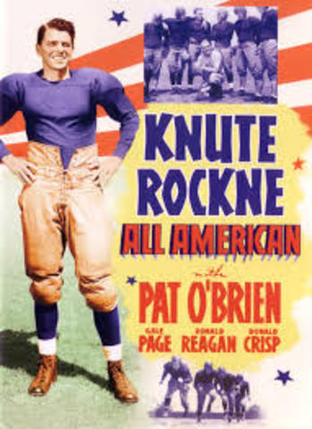 Regan stars in a roll on Knute Rockne