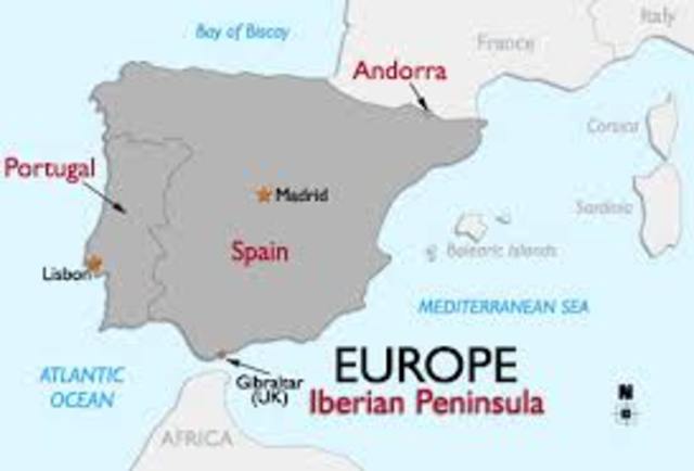 Muslims nearly conquer the entire Iberian Peninsula