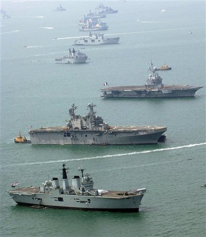 The United States sended 5 battleships the Arizona, the Oklahoma,the Navada,the California, and the West Virginia,