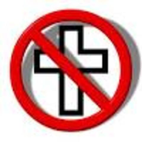 Christianity was banned