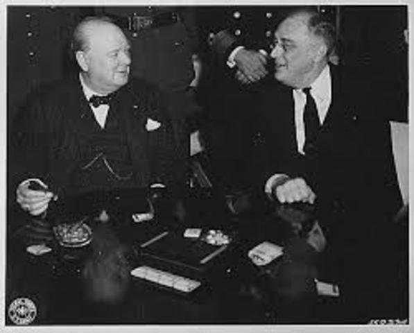 Roosevelt and Churchill meet to discuss D-Day