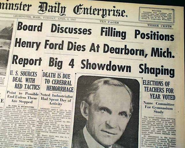 Mr. Ford's Death