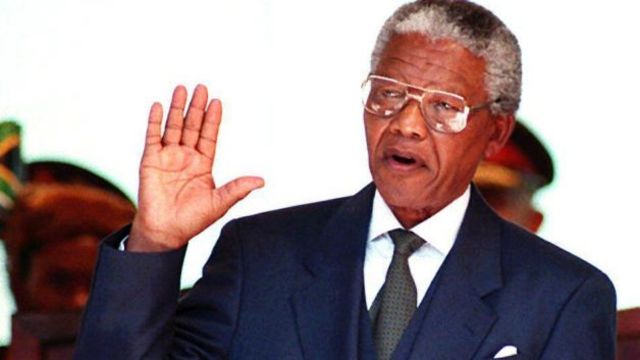 Elected as South Africa's first black president