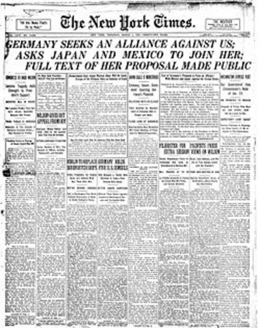 Zimmermann Telegram Published