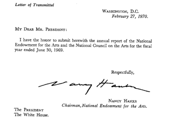 National Endowment for the Arts' reports for fiscal year